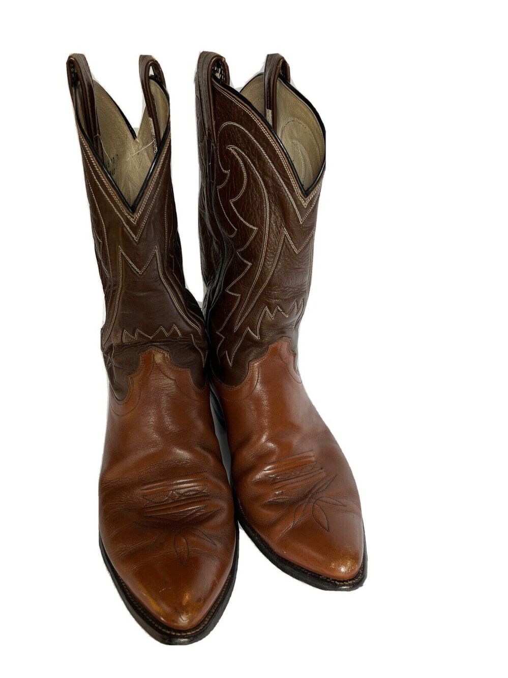 Vintage OLATHE Cowboy Boots MENS Sz 10 D Leather Western Stitched